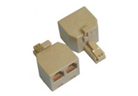 電話轉(zhuǎn)接器，6P公轉(zhuǎn)母電話三通 RJ11 RJ45 M TO F DUPLEX